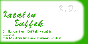 katalin duffek business card